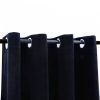 2 db fekete bársony sötétítőfüggöny gyűrűkkel 140 x 175 cm
