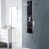 Fekete üveg zuhanypanel 25 x 44,6 x 130 cm 
