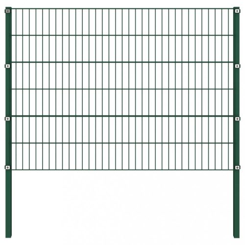 Zöld vas kerítéspanel oszlopokkal 1,7 x 1,2 m