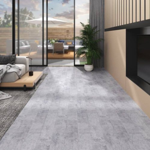 Cementszürke nem öntapadó PVC padlóburkoló lapok 2 mm 5,26 m²