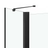 Fekete esg zuhanykabin összecsukható ajtóval 120 x 68 x 130 cm
