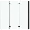 3 paneles fekete esg zuhanyzó összecsukható ajtóval 130x138 cm