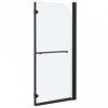 2 paneles fekete esg zuhanyzó összecsukható ajtóval 120x140 cm