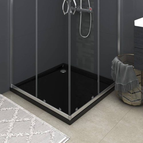 Szögletes fekete abs zuhanytálca 80 x 80 cm
