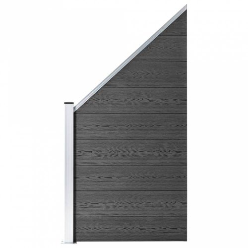 Fekete wpc kerítéspanel 95 x (105-180) cm