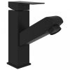 Fekete kihúzható fürdőszobai mosdócsaptelep 157 x 172 mm