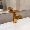 Aranyszínű kihúzható fürdőszobai mosdócsaptelep 157 x 172 mm