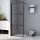 Fekete zuhanyfal átlátszó esg üveggel 115 x 195 cm