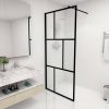 Fekete zuhanyfal edzett üveggel 90 x 195 cm