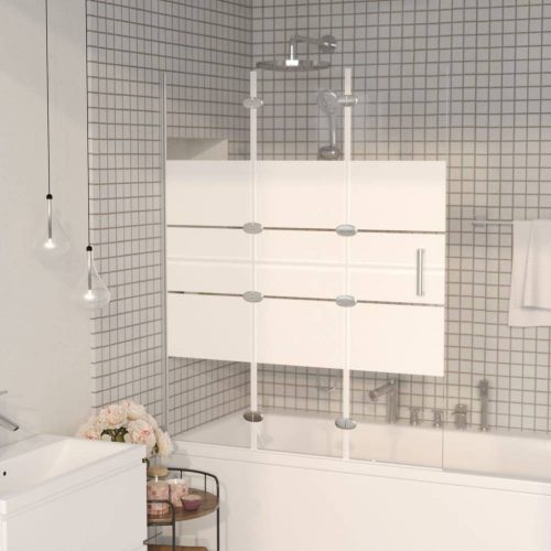 Fehér esg zuhanykabin összecsukható ajtóval 100 x 140 cm