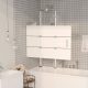 Fehér esg zuhanykabin összecsukható ajtóval 100 x 140 cm
