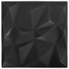 48 darab gyémánt fekete 3D fali panel 50 x 50 cm 12 m²