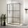 Fekete zuhanyfal átlátszó esg üveggel 140 x 195 cm