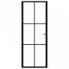 Fekete esg üveg és alumínium beltéri ajtó 76 x 201,5 cm