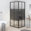 Fekete csíkos ESG zuhanykabin 80 x 70 x 180 cm