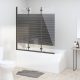 3 paneles fekete esg összecsukható zuhanyparaván 130 x 130 cm
