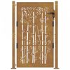 Bambuszmintás corten acél kerti kapu 105 x 130 cm