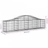 Íves horganyzott vas gabion kosár 200x30x40/60 cm