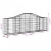 Íves horganyzott vas gabion kosár 200x30x60/80 cm