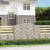 Íves horganyzott vas gabion kosár 200x30x140/160 cm