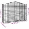 Íves horganyzott vas gabion kosár 200x30x140/160 cm