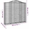 Íves horganyzott vas gabion kosár 200x30x180/200 cm