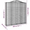 Íves horganyzott vas gabion kosár 200x30x200/220 cm