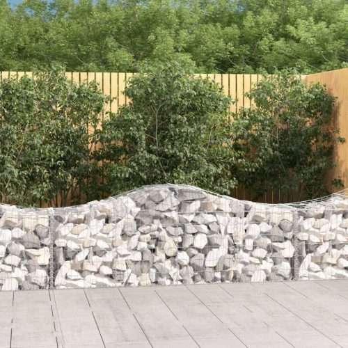 Íves horganyzott vas gabion kosár 200x50x60/80 cm