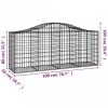 Íves horganyzott vas gabion kosár 200x50x80/100 cm