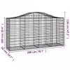 Íves horganyzott vas gabion kosár 200x50x100/120 cm