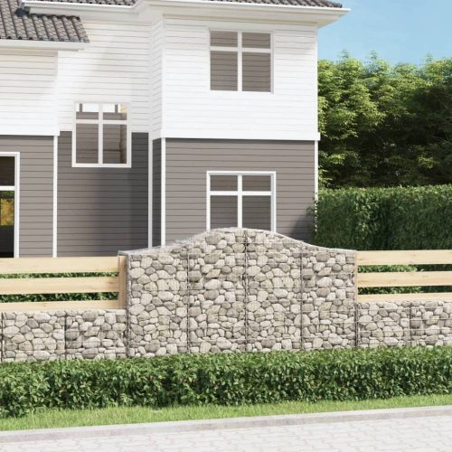 Íves horganyzott vas gabion kosár 200x50x120/140 cm