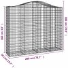 Íves horganyzott vas gabion kosár 200x50x160/180 cm