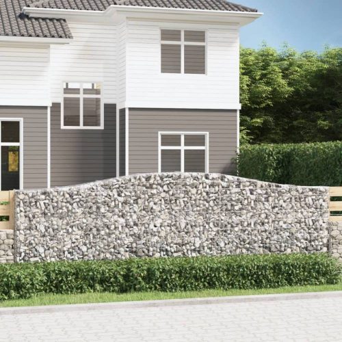 Íves horganyzott vas gabion kosár 400x30x120/140 cm