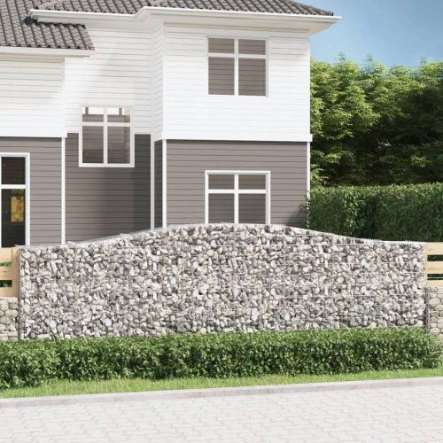 Íves horganyzott vas gabion kosár 400x50x120/140 cm