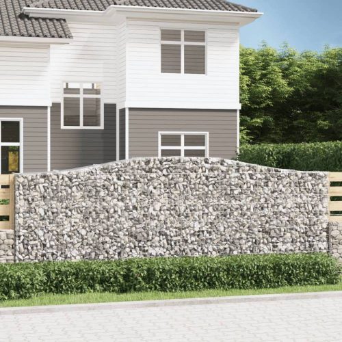 Íves horganyzott vas gabion kosár 400x50x140/160 cm