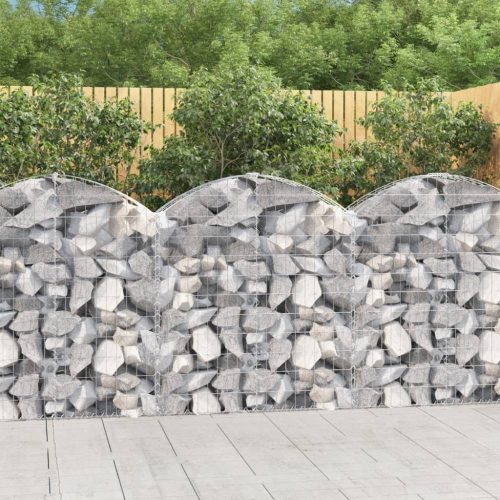 Íves horganyzott vas gabion kosár 100x30x100/120 cm