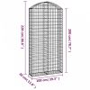 Íves horganyzott vas gabion kosár 100x30x200/220 cm