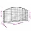 Íves horganyzott vas gabion kosár 150x30x60/80 cm