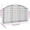 Íves horganyzott vas gabion kosár 150x30x80/100 cm