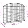 Íves horganyzott vas gabion kosár 150x30x100/120 cm