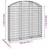 Íves horganyzott vas gabion kosár 150x30x140/160 cm