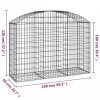 Íves horganyzott vas gabion kosár 150x50x100/120 cm