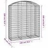 Íves horganyzott vas gabion kosár 150x50x160/180 cm