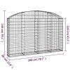 Íves horganyzott vas gabion kosár 200x30x120/140 cm