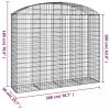 Íves horganyzott vas gabion kosár 200x50x160/180 cm