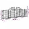 Íves horganyzott vas gabion kosár 200x30x60/80 cm