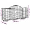 Íves horganyzott vas gabion kosár 200x30x80/100 cm