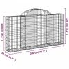 Íves horganyzott vas gabion kosár 200x30x100/120 cm