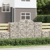 Íves horganyzott vas gabion kosár 200x30x120/140 cm