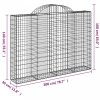 Íves horganyzott vas gabion kosár 200x30x140/160 cm